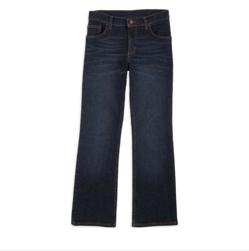 Wrangler Boys Classic Bootcut Jeans  Deep Indigo Dark Wash Sz 14 EUC - Picture 2 of 14